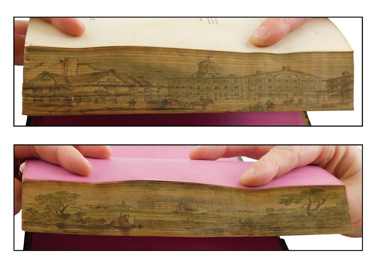 BOOKS: FORE-EDGE Paintings, two pieces, including: W. Irving. Sketchbook … 5th edition. London: (1 of 6)