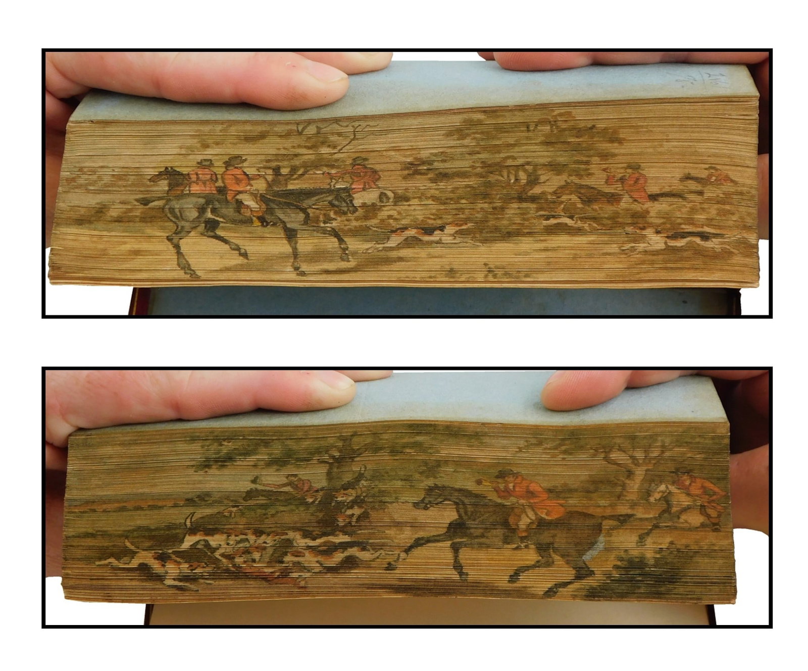 BOOKS: FORE-EDGE Paintings, two pieces, including: Dictionary of Polite Literature. [London?:] 1804. (1 of 8)