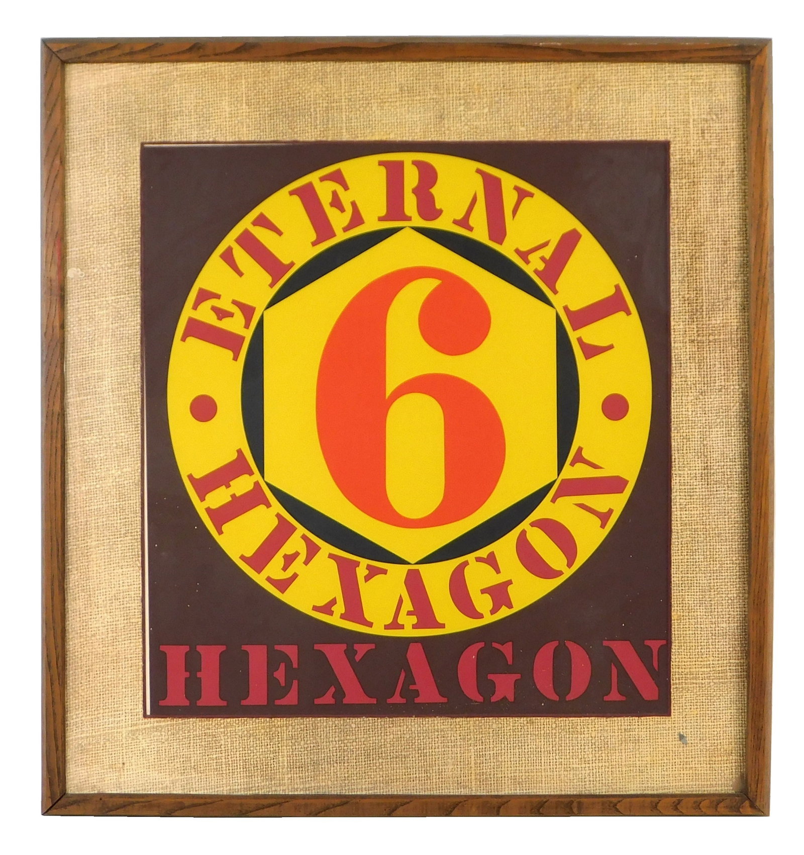 Robert E. Indiana (American, 1928 - 2018), "Eternal Hexagon", 1964, color screenprint, likely one of: Robert E. Indiana (American, 1928 - 2018), "Eternal Hexagon", 1964, color screenprint, likely one of 500 unsigned from Ten Works by Ten Painters (printed by Sirocco Screenprints, Inc., New Haven under