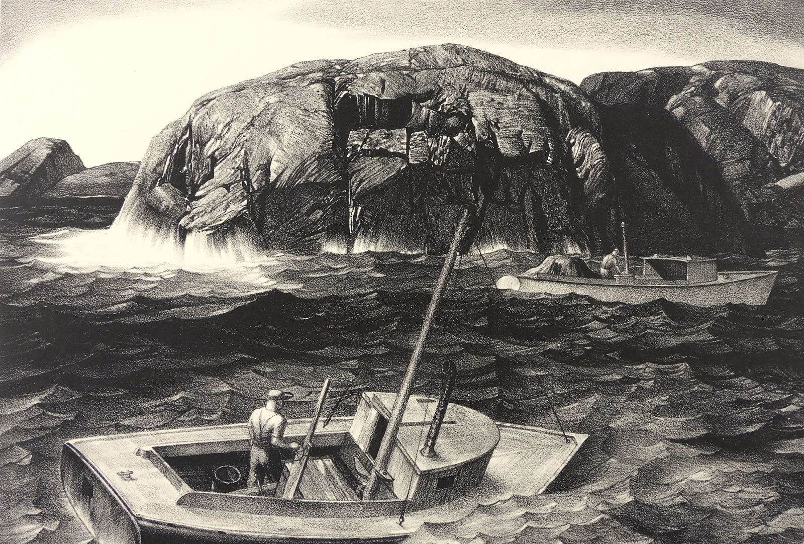 Stow Wengenroth (New York / Massachusetts, 1906-1978), "Maine Lobstermen", 1944, lithograph, (1 of 4)