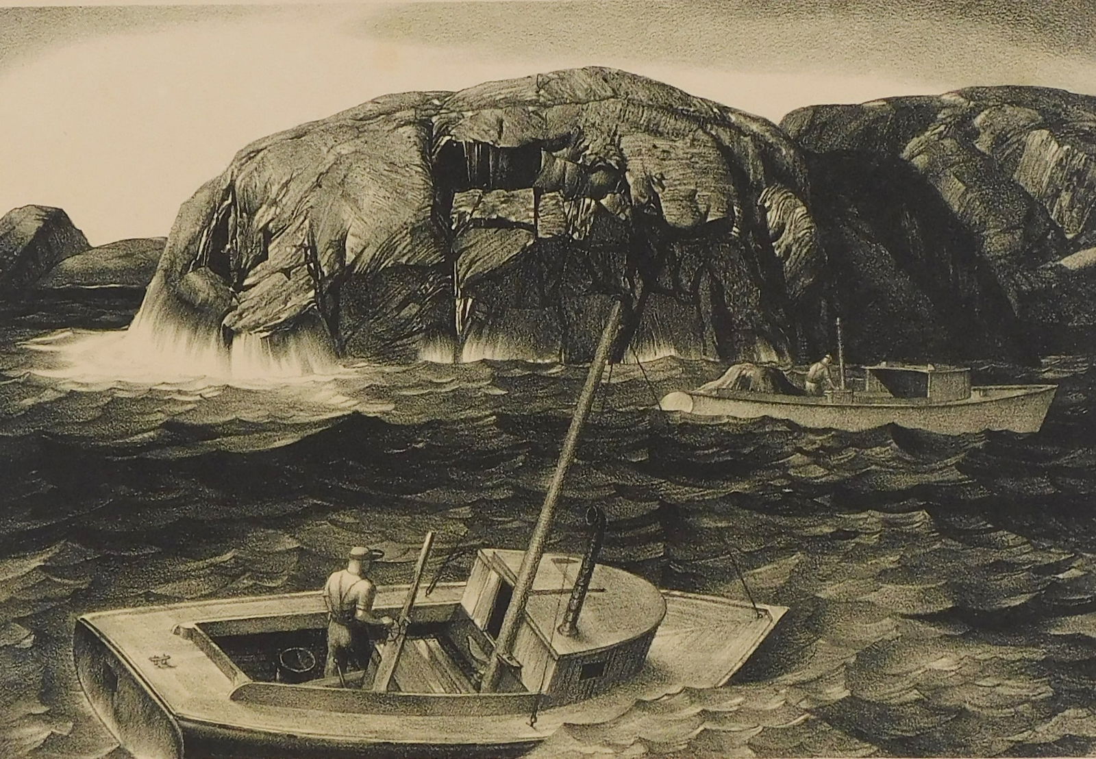 Stow Wengenroth (New York / Massachusetts, 1906-1978), "Maine Lobstermen", 1944, lithograph, (1 of 4)