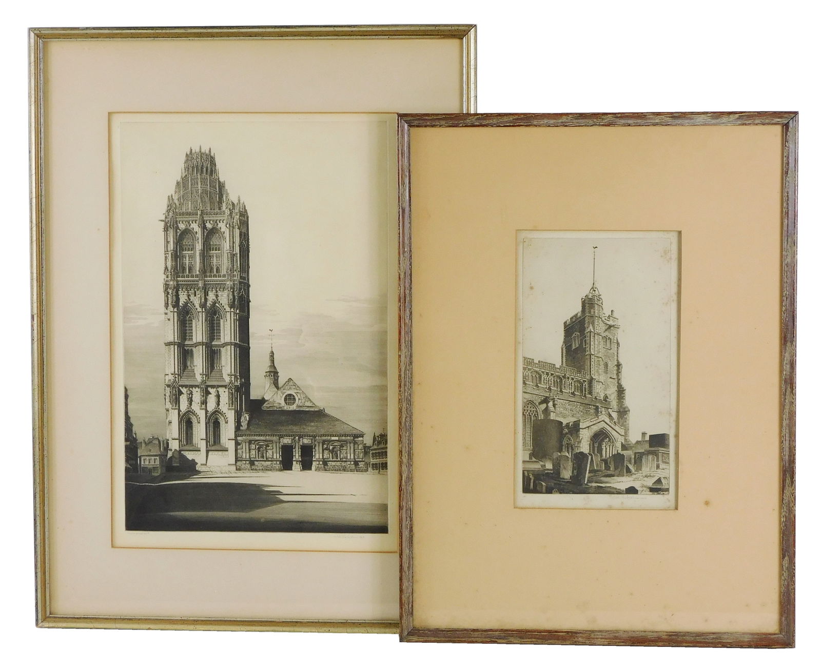 John Taylor Arms (American 1887-1953), two etchings: "Cavendish Church", pencil signed lower right, (1 of 7)