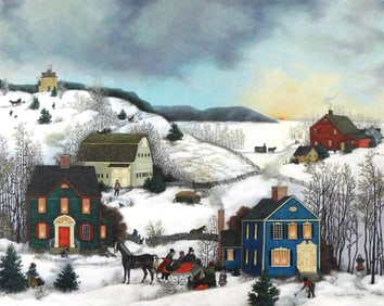 Linda Nelson Stocks (American, 1938-2011), “Winter in Snowshoe Valley??, 1992, oil on archival