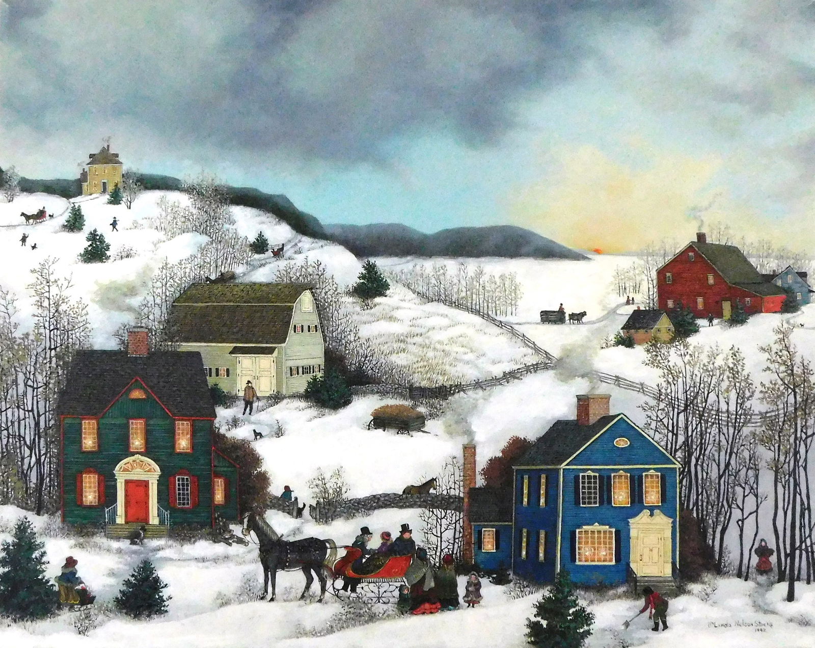 Linda Nelson Stocks (American, 1938-2011), “Winter in Snowshoe Valley??, 1992, oil on archival (1 of 5)
