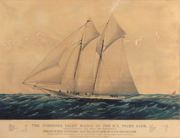 "The Schooner Yacht Magic of the New York Yacht Club", 1870, published by Currier & Ives (American,