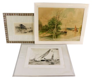 Gifford, Soderberg, etc, three seaside prints; Robert Swain Gifford (American, 1840 - 1905),