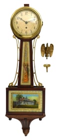 Chelsea Banjo clock, C-1947, 8-day spring driven time only movement with platform escapement, serial