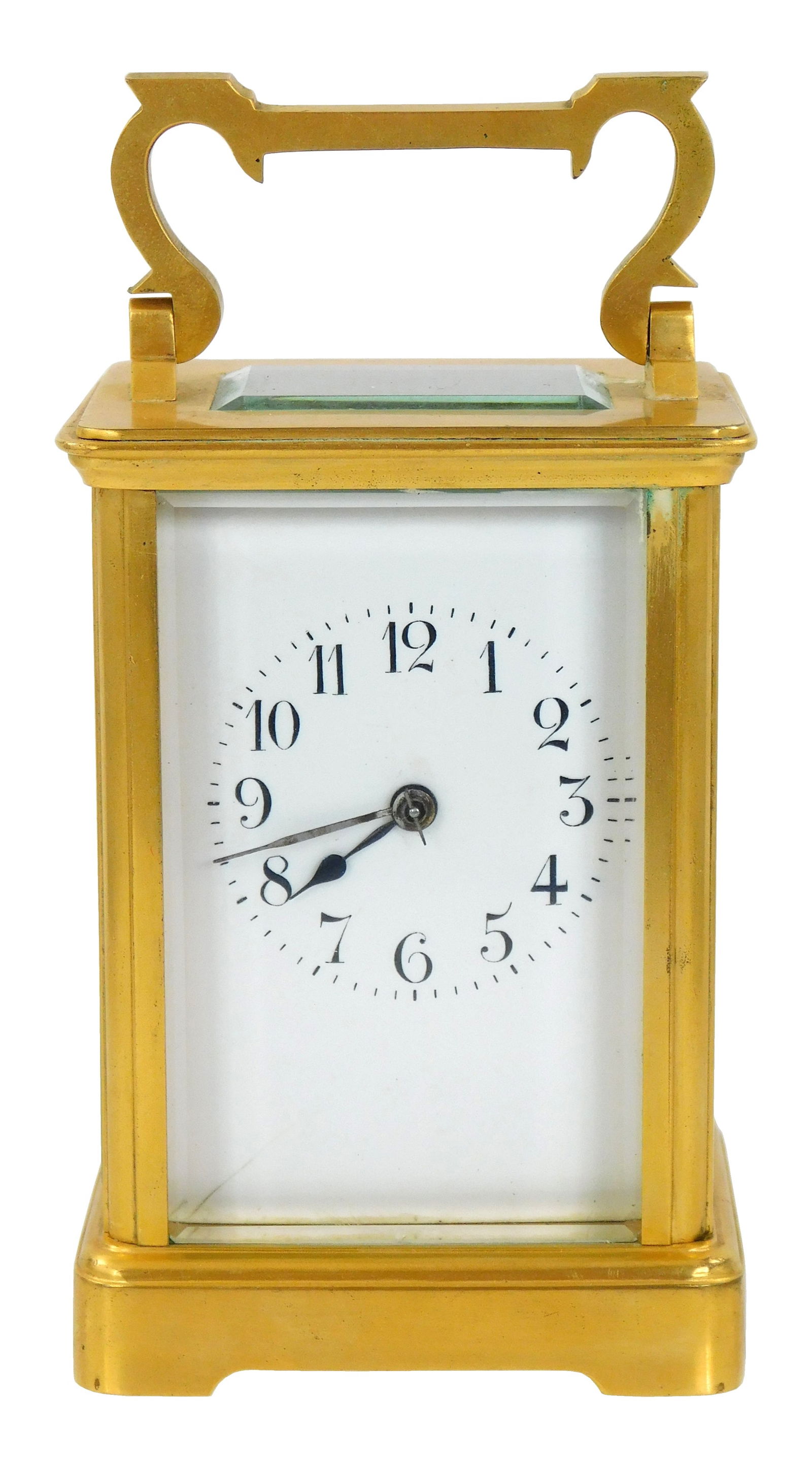 CLOCK: Carriage clock by Harris and Harrington, French, early 20th C., works marked "H&H, Made in (1 of 3)