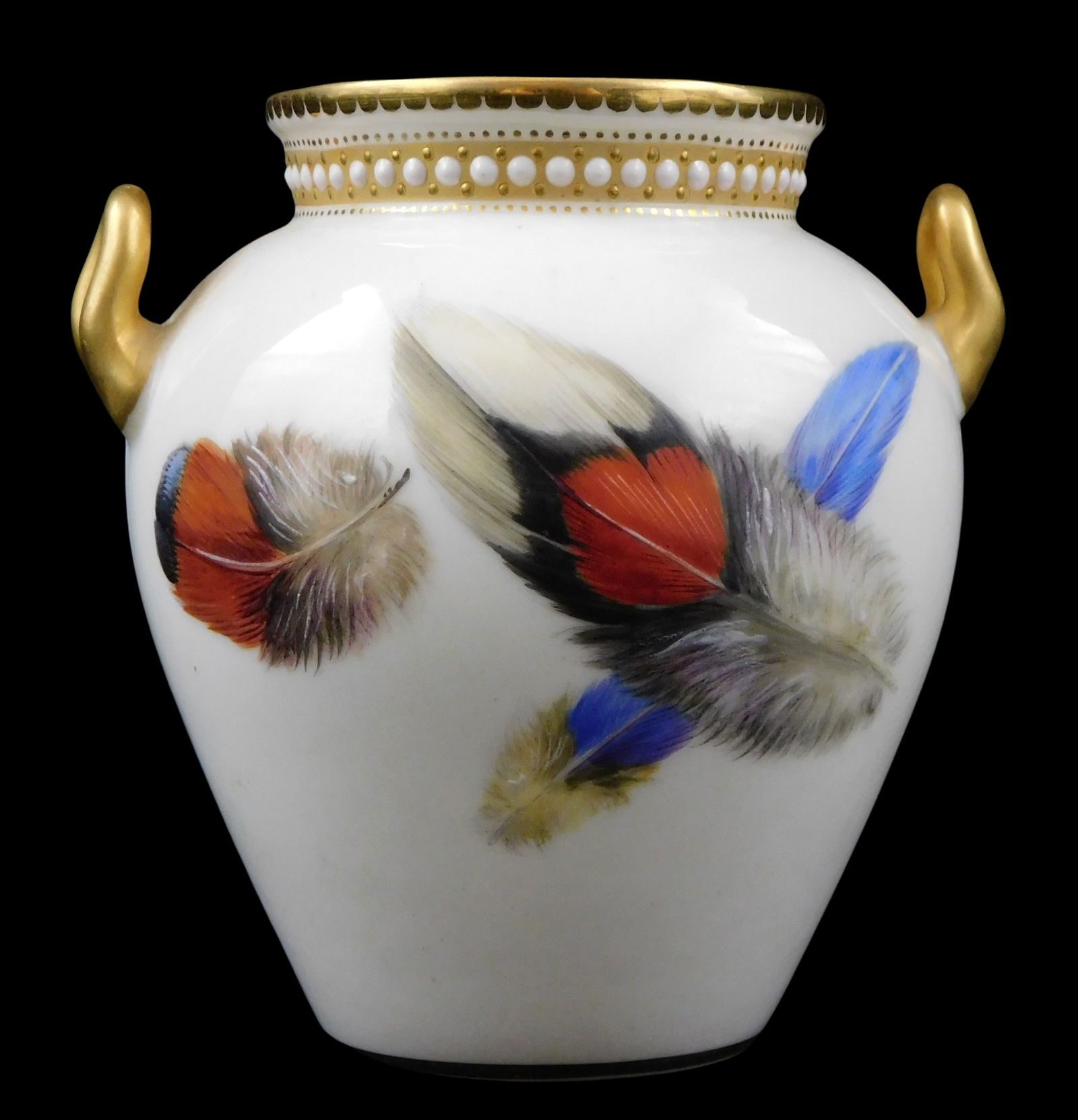 Flight, Barr and Barr Worcester porcelain vase, 19th C., English, baluster form with gilded accents, (1 of 4)