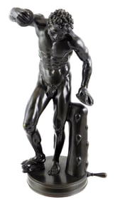 SCULPTURE: After Massimiliano Soldani Benzi (Italian, 1656-1740) "Dancing Faun with Cymbals" 20th