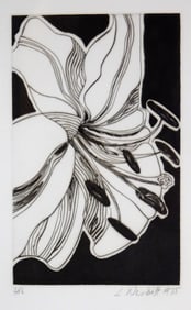 Lowell Nesbitt (American, 1933 - 1993), "Daylily", etching, signed and numbered, wear consistent