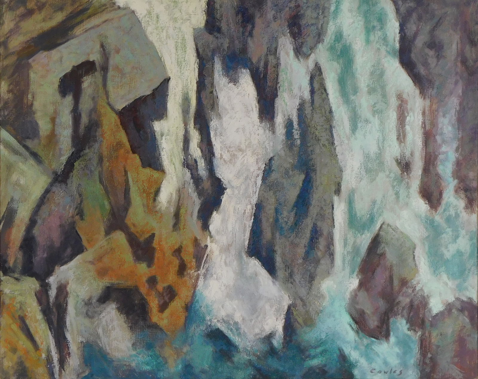 Russell Cowles (American, 1887-1979), “Frozen Falls??, oil on canvas, abstracted composition (1 of 6)