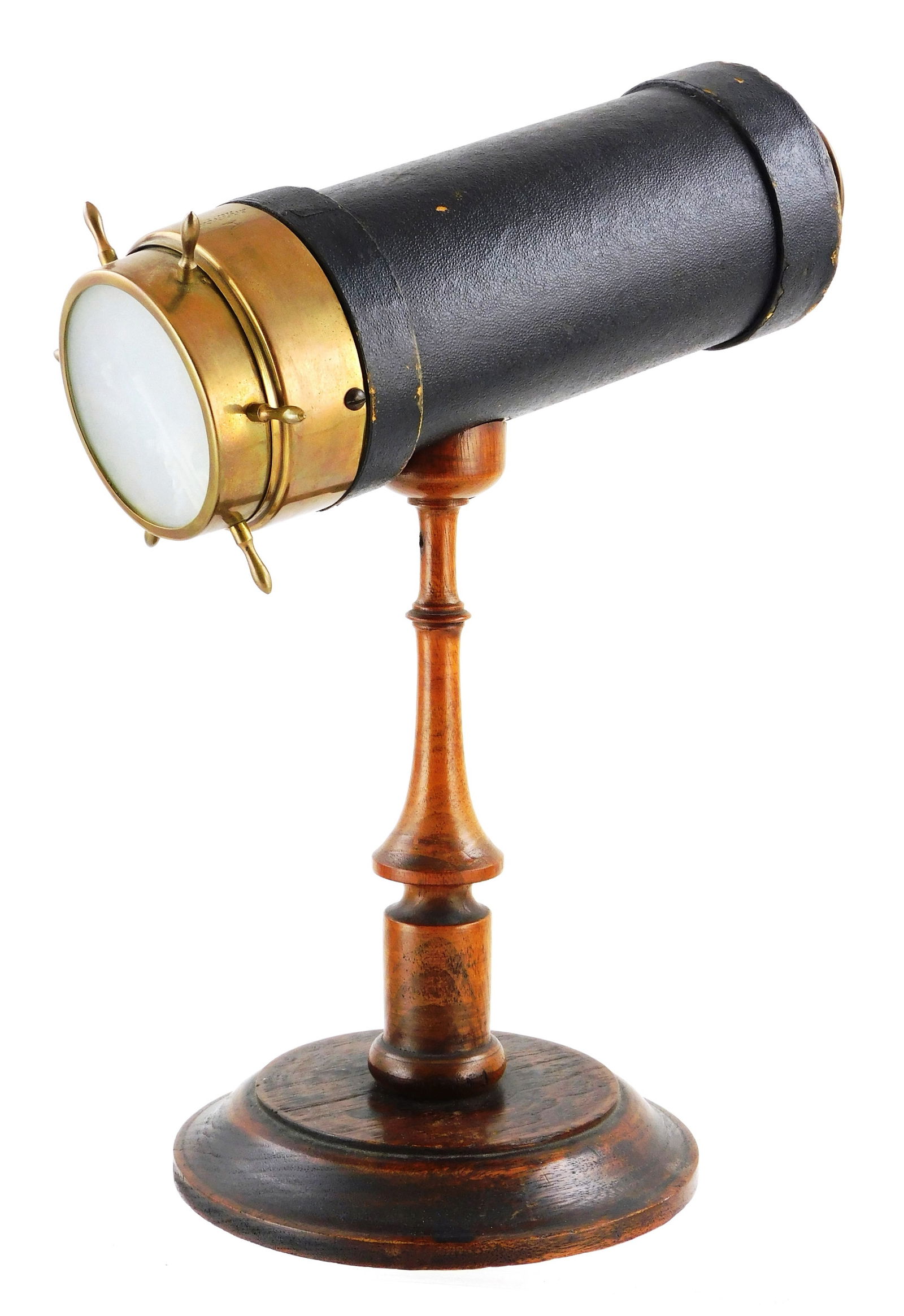 C.G. Bush Original Parlor Kaleidoscope, 19th C., brass stamped "C.G. Bush & Co. Inventors & MNFR'S, (1 of 5)