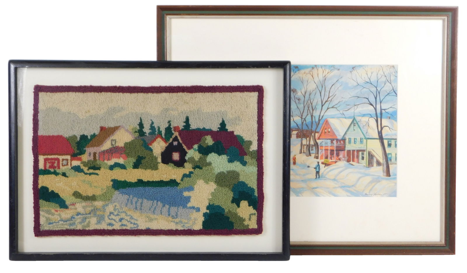 Paired textile and serigraph depicting the American northeast: first, Harry Shokler (American, 1896 (1 of 7)