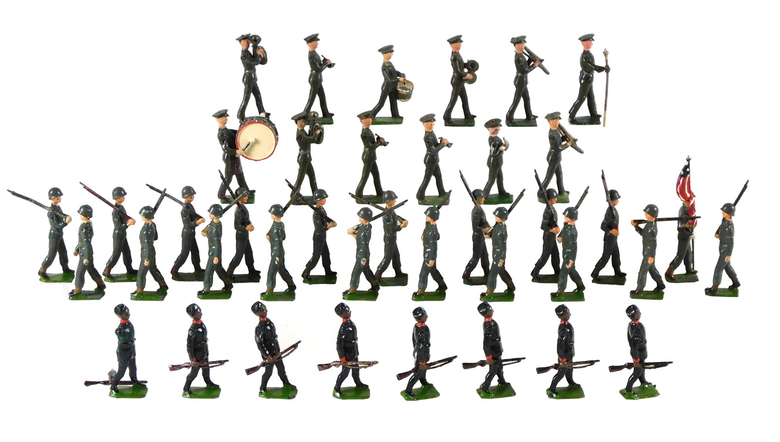 TOYS: Britain's Ltd. Toy Soldiers, forty pieces, including: Britain's set no. 1301, U.S. Military (1 of 2)