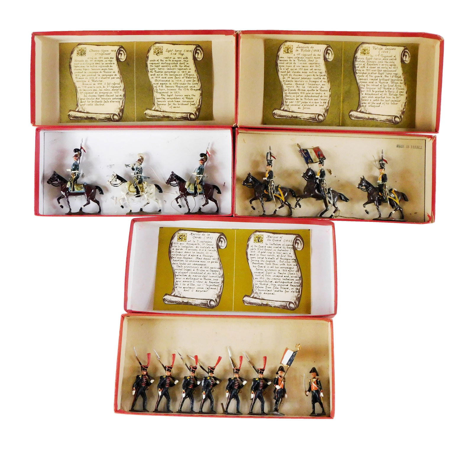 TOYS: CBG Mignot Toy Soldiers, fourteen pieces, including: Mignot set no. 230, Napoleonic Vistula (1 of 4)