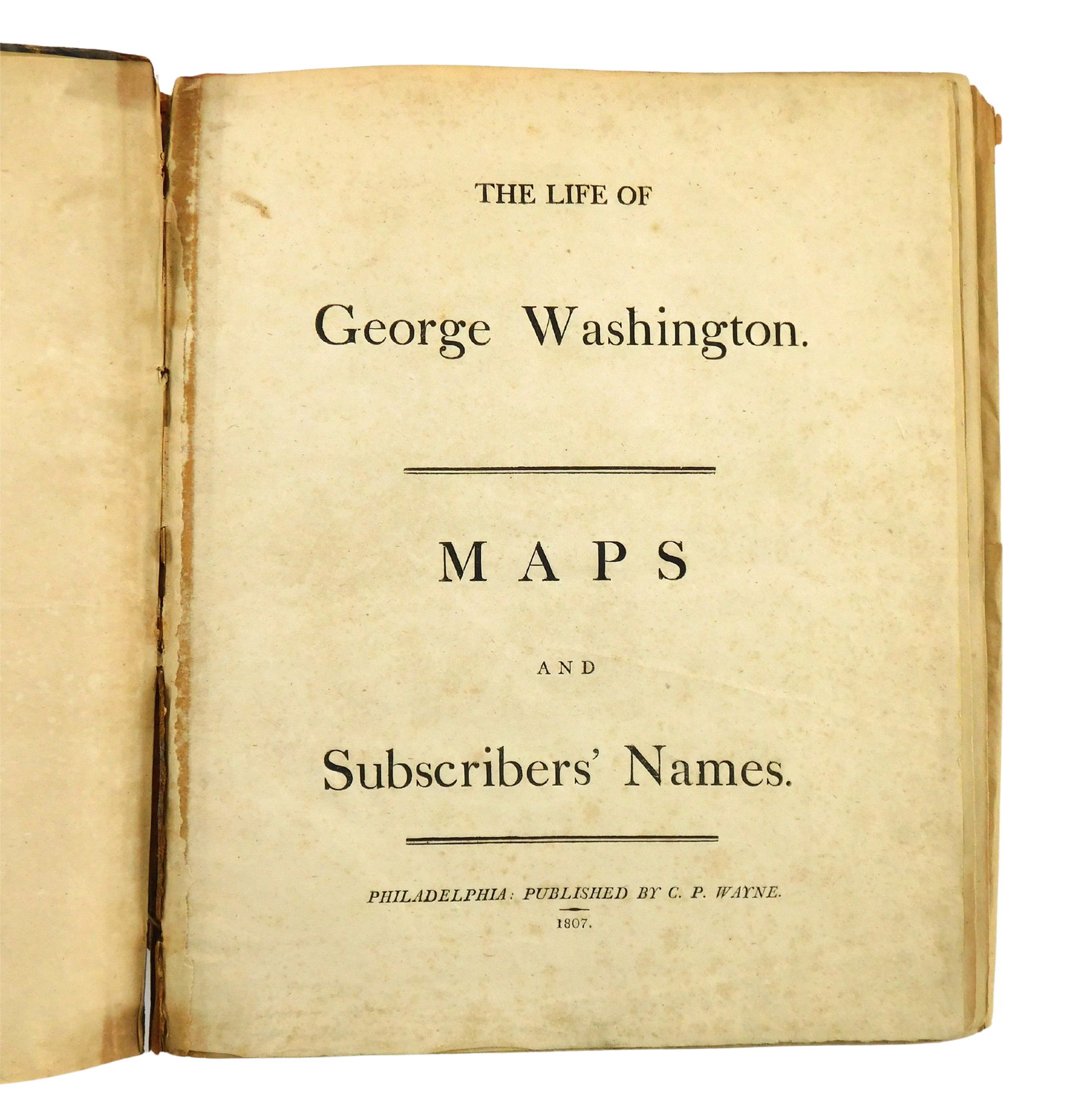 MAPS: John Marshall "The Life of George Washington. Maps and Subscribers’ Names", Philadelphia, (1 of 8)