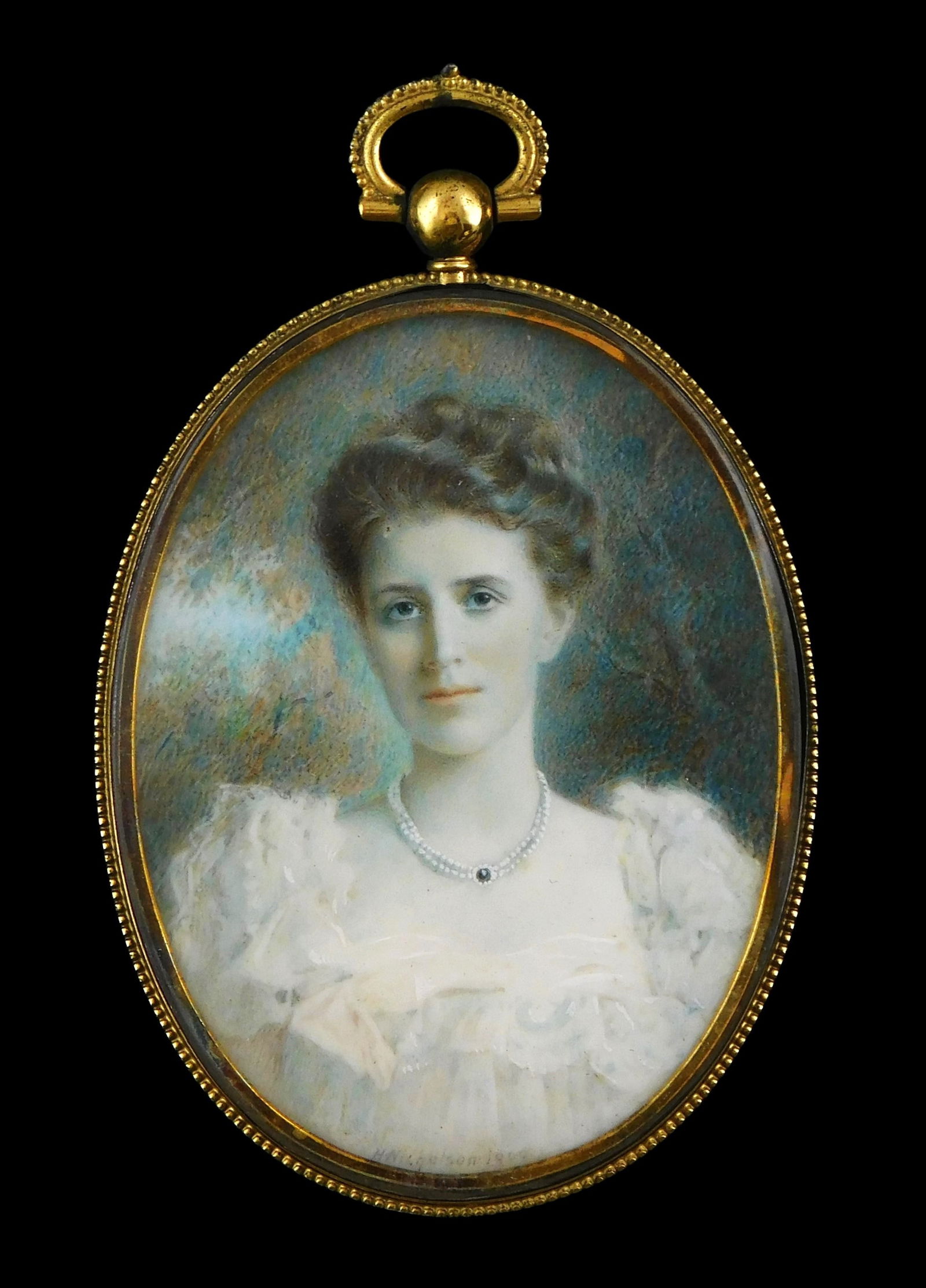 MINIATURE PORTRAIT: Hugh Nicholson (English, 1865 - 1932), "Untitled (Portrait of Young Woman (1 of 4)