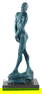 SCULPTURE: Nude Male, green patinated bronze, figure stands covering himself with both hands,