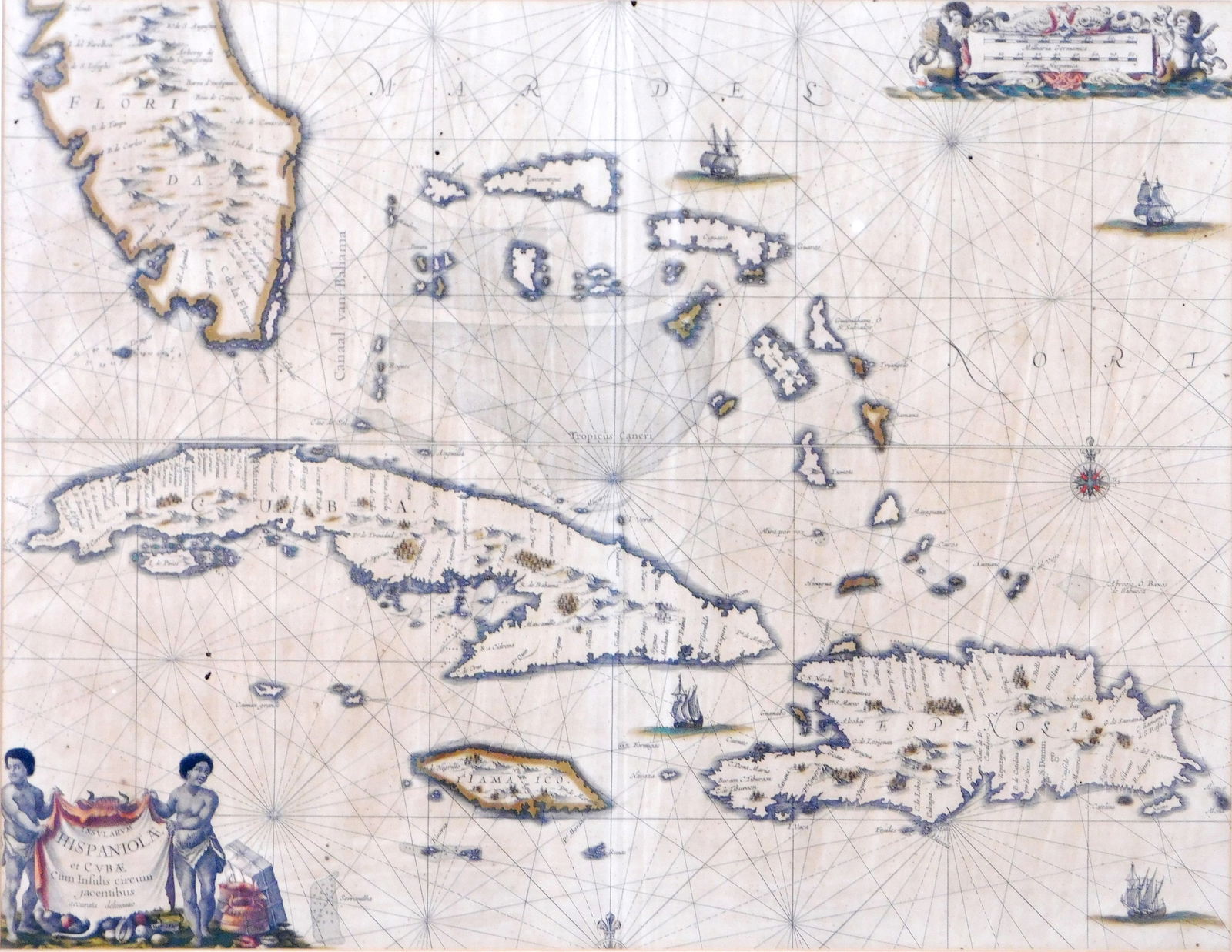 MAP: "Insularum Hispaniolae et Cubae cum Insulis Circum Jacentibus" by Joannes Janssonius, (1 of 6)