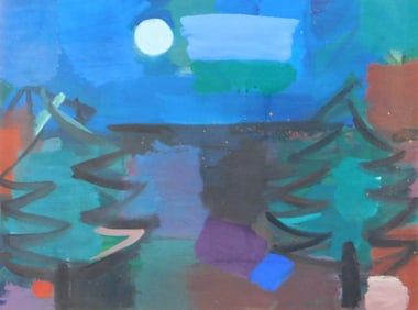 Henry Kallem (American 1925-1985), mixed media on paper, signed and dated lower right, modern