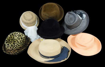 DESIGNER: ERIC JAVITS & HELEN KAMINSKI hat lot, seven hats total, details include: ERIC JAVITS