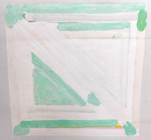 Nancy Van Deren (American, b. 1944), "Untitled (Blue - Green Square)", 1971, oil on canvas, depicts