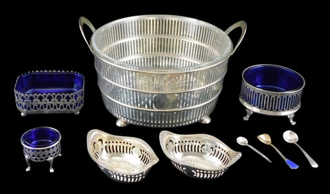 STERLING: Gorham, etc., six sterling holloware pieces, details include: two small Gorham pierced