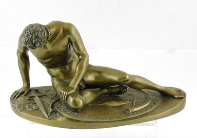 SCULPTURE: After Hellenistic period "The Dying Gaul or Dying Gladiator", bronze casting, nude Gaul
