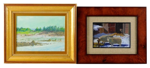 Two Impressionistically styled 20th C. oils on board, details include: Elizabeth Ann Ellis