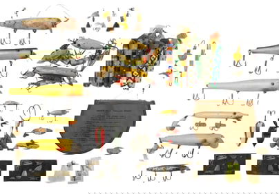 20th C. fishing lures and accessories, forty-five pieces includes: L.L. Bean, Inc. "Bean's Deep