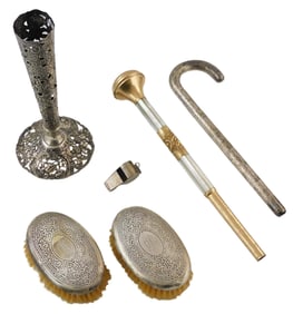 SILVER, ETC.: Tiffany & Co., etc., early 20th C., details include pair of Tiffany & Co. clothes