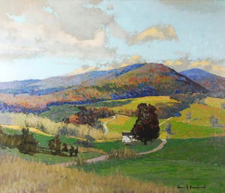 David Bareford (American, b. 1947), oil on canvas, signed on bottom right, matted and framed, house