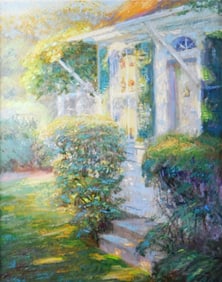 Robert Longley (b. 1951), "Morning on Atwood Lane", oil on board, signed and titled with artist