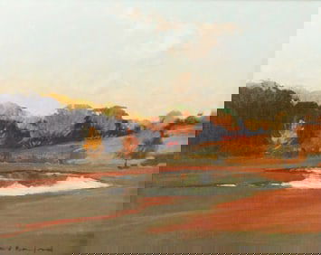 David Bareford (American, b. 1947), "Nugent Woods, Early Evening", oil on canvas, signed on bottom