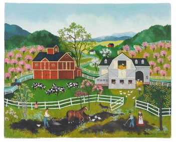 Linda Nelson Stocks (American, 1938 - 2011), "Breaking the Prairie", 1982, signed and dated lower