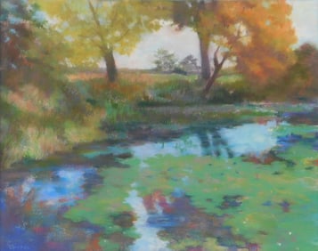 Lois Griffel (b.1947) , "Autumn in Beech Forest", pastel, signed bottom left, artist label on verso,