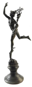 SCULPTURE: After Giovanni Bologna, 'Grand Tour' Mercury / Hermes bronze sculpture, depicting Hermes