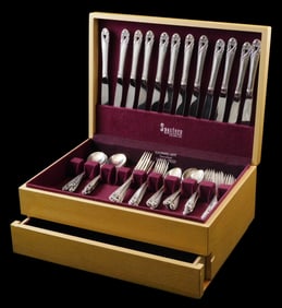 STERLING: International Silver "Spring Glory" pattern sterling silver flatware, sixty-two pieces,