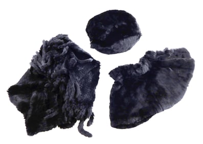 TEXTILES: Vintage fur cape, capelet and muff, details include: matching black seal capelet and muff,