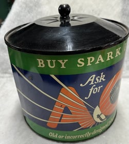 AC Spark Plug counter display, 1920’s-30’s, rotating inside with application charts, AC Titan,