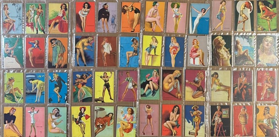 Collection of 200 pin up postcards, blank back cards, advertising cards, etc, non circulated, ex
