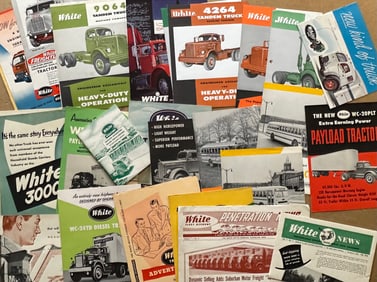 White truck brochures from 1950-1972, ninety five total, gd to ex condition