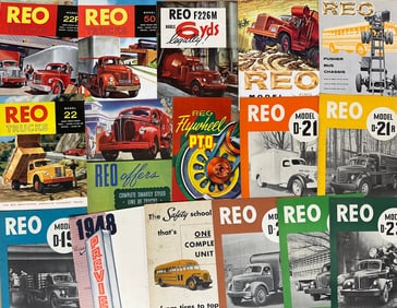 1946 - 1960 Reo truck items, thirty seven brochures, four single sheets, ex cond