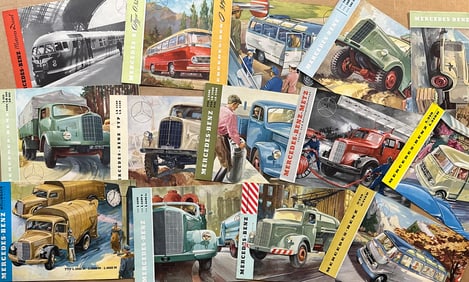 Import commercial items - forty six brochures, three single sheets, ex cond