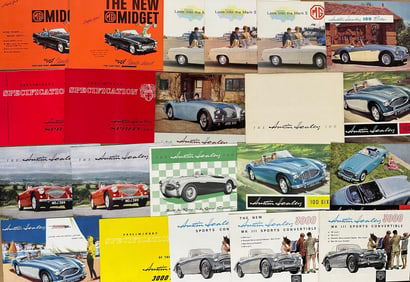 Austin Healey, incl Sprite, Sprite poster, MG, incl Midget, Magnette, historical poster, seventy
