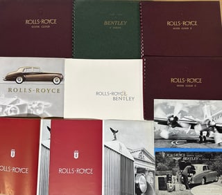 1960 - 1980 Rolls Royce and Bentley - thirty six brochures, four model identification cards, vg to