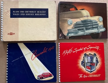 1946 - 1948 Chevrolet - four spiral bound dealer items incl 1946 124 page dealer location plans and