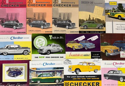 Late 1930’s - 1962 Checker, twenty six brochures, three small, four single sheets, ex cond