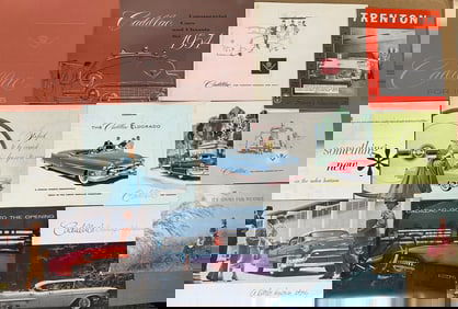 1950 - 1957 Cadillac - twenty eight large, twenty small, seven original mailing envelopes, vg to ex